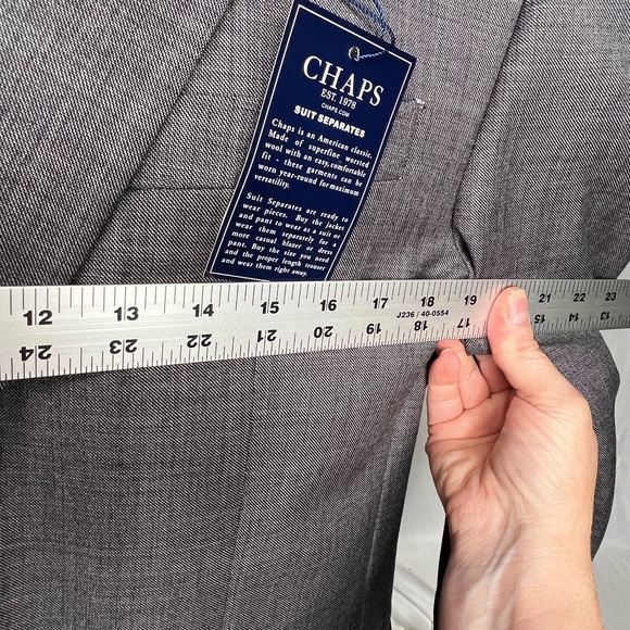 New!! CHAPS Blazer Men 40R Gray 2 Button Suit Jacket - Picture 12 of 15